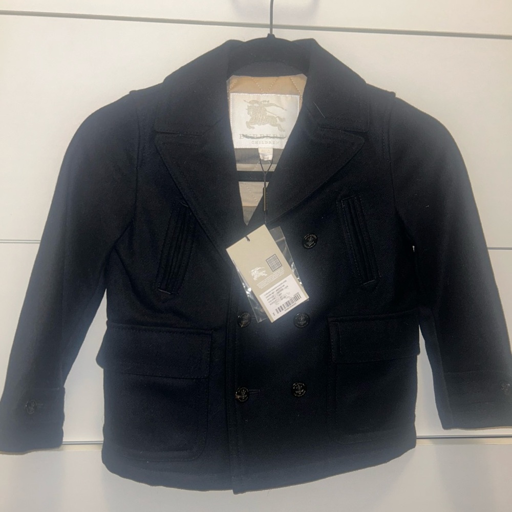Boy’s Burberry Navy Wool Peacoat - NWT 5yr old size